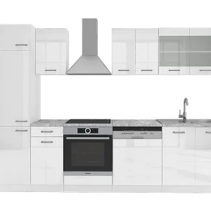 Complete keukeneenheid wit hoogglans/wit 300x46x81.6 r-line