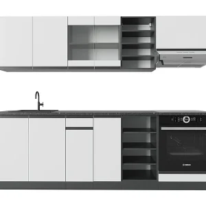Complete keukeneenheid wit/antraciet 240x46x81.6 r-line