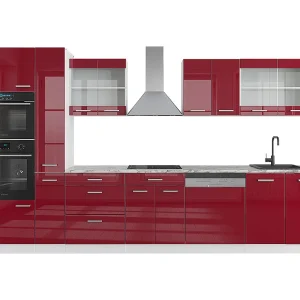 Complete keukeneenheid rood hoogglans/wit 350x46x81.6 r-line