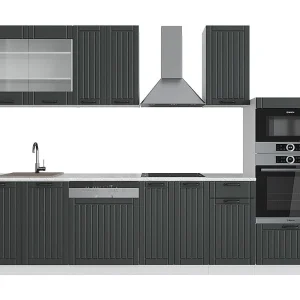 Complete keukeneenheid antraciet landhuis/wit 300x46x81.6 fame-line Complete keukeneenheid antraciet landhuis/wit 300x46x81.6 fame-line
