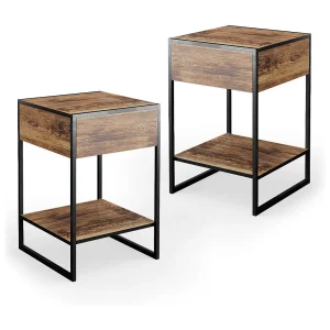 Boxspring nachtkastje antiek hout 43.5×43.5×66 fyrk