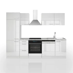 Complete keukeneenheid wit hoogglans/wit 270×57.1×81.6 optima Complete keukeneenheid wit hoogglans/wit 270×57.1×81.6 optima