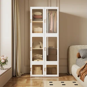 Draagbare Witte Hoekkast Organizer met Opvouwbare Vloer en 60kg Capaciteit Draagbare Witte Hoekkast Organizer met Opvouwbare Vloer en 60kg Capaciteit