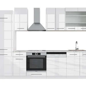 Complete keukeneenheid wit hoogglans/wit 300x60x81.6 fame-line