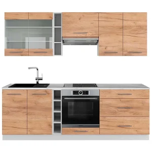 Complete keukeneenheid eik goud/wit 235x60x81.6 fame-line Complete keukeneenheid eik goud/wit 235x60x81.6 fame-line