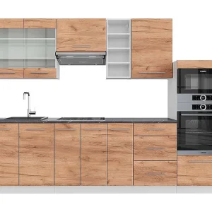 Complete keukeneenheid eik goud/wit 280x60x81.6 fame-line Complete keukeneenheid eik goud/wit 280x60x81.6 fame-line