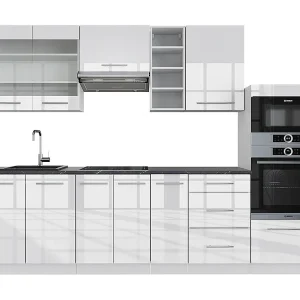 Complete keukeneenheid wit hoogglans/wit 280x60x81.6 fame-line Complete keukeneenheid wit hoogglans/wit 280x60x81.6 fame-line