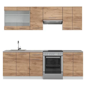 Complete keukeneenheid eik goud/wit 240x60x81.6 fame-line Complete keukeneenheid eik goud/wit 240x60x81.6 fame-line