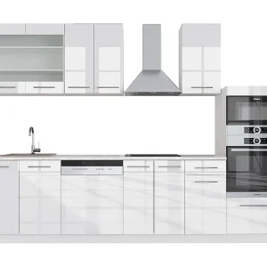 Complete keukeneenheid wit hoogglans/wit 300x60x81.6 fame-line