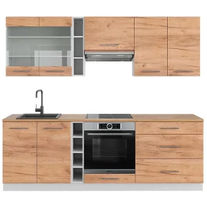 Complete keukeneenheid eik goud/wit 235x60x81.6 fame-line Complete keukeneenheid eik goud/wit 235x60x81.6 fame-line