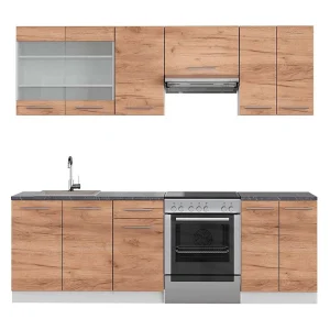 Complete keukeneenheid eik goud/wit 240x60x81.6 fame-line Complete keukeneenheid eik goud/wit 240x60x81.6 fame-line