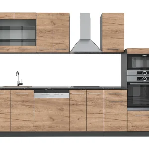 Complete keukeneenheid eik goud/antraciet 300x60x81.6 fame-line Complete keukeneenheid eik goud/antraciet 300x60x81.6 fame-line