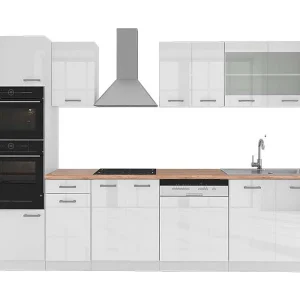 Complete keukeneenheid wit hoogglans/wit 300x60x81.6 r-line Complete keukeneenheid wit hoogglans/wit 300x60x81.6 r-line