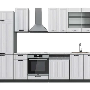 Complete keukeneenheid landhuis wit/antraciet 300x60x81.6 fame-line Complete keukeneenheid landhuis wit/antraciet 300x60x81.6 fame-line