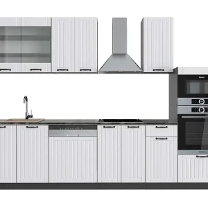 Complete keukeneenheid landhuis wit/antraciet 300x60x81.6 fame-line Complete keukeneenheid landhuis wit/antraciet 300x60x81.6 fame-line