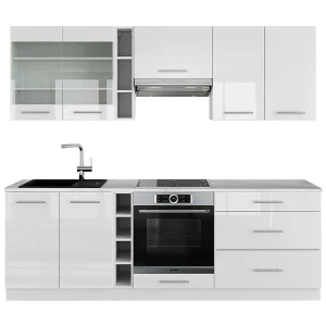 Complete keukeneenheid wit hoogglans/wit 235x60x81.6 fame-line Complete keukeneenheid wit hoogglans/wit 235x60x81.6 fame-line