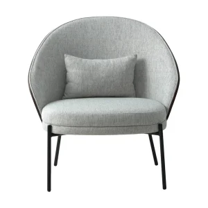 Canelas fauteuil lichtgrijs, donker bruin.