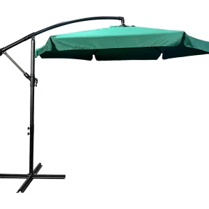 Tuinparasol CYNIA / Zweefparasol Met Voet / Verstelbare Hoogte / UV-bescherming, Waterdicht / Donkergroen / 300 x 300 x 245 cm