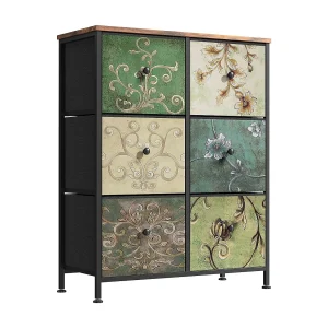 Ladekast met 6 lades voor de slaapkamer, opbergmeubel, retrostijl, dressoir voor slaapkamer/kantoor/woonkamer, 67 x 30 x 86 cm Ladekast met 6 lades voor de slaapkamer, opbergmeubel, retrostijl, dressoir voor slaapkamer/kantoor/woonkamer, 67 x 30 x 86 cm