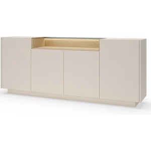 Commode, beige + cremona eikenhout, 203 x 83 x 39,5 cm Commode, beige + cremona eikenhout, 203 x 83 x 39,5 cm