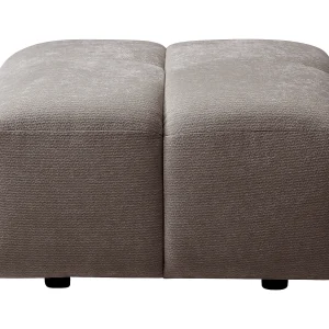 Pouf in getextureerde stof in taupe kleur CARLIVI Pouf in getextureerde stof in taupe kleur CARLIVI