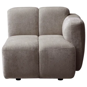 Hoekfauteuil rechts in getextureerde taupe stof CARLIVI Hoekfauteuil rechts in getextureerde taupe stof CARLIVI