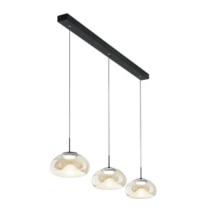 Brena – Fabas Luce 3-lichts hanglamp – 30W dimbare LED – Cognac lineair design Brena – Fabas Luce 3-lichts hanglamp – 30W dimbare LED – Cognac lineair design
