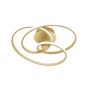 Diva – Plafonnier LED 40W dimmable – Aluminium doré brossé, lumière chaude 3000K, 2500lm, diffuseur en silicone Diva – Plafonnier LED 40W dimmable – Aluminium doré brossé, lumière chaude 3000K, 2500lm, diffuseur en silicone
