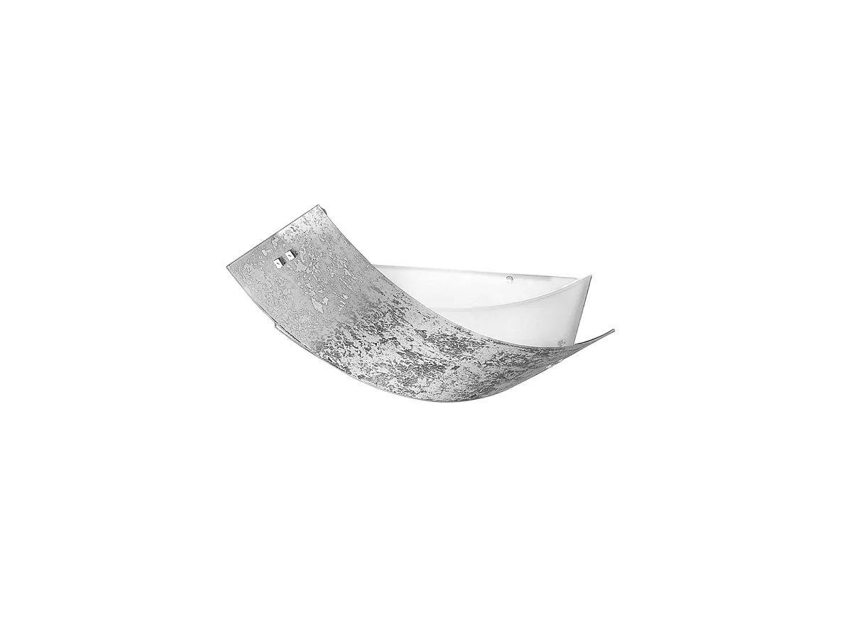 Camilla - Plafonnier argenté 3XE14 max 3X28W IP20 - Applique moderne avec diffuseur en verre argenté et cadre blanc 43x30cm