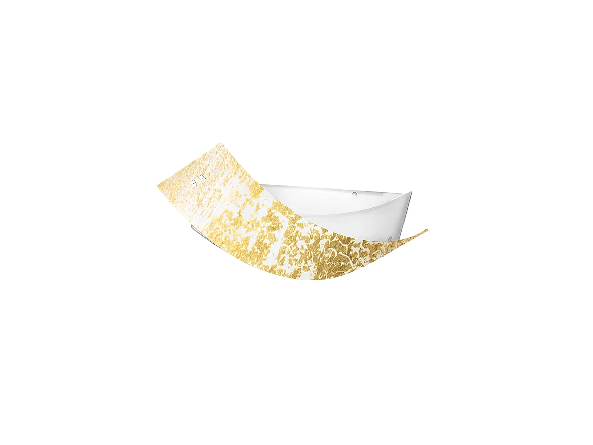 Camilla - Plafonnier doré 3XE14 max 3X28W IP20 - Applique moderne avec diffuseur en verre argenté et cadre blanc 43x30cm