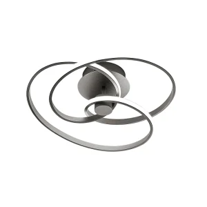 Diva – Plafonnier LED 40W dimmable – Aluminium titane, lumière chaude 3000K, 2500lm, diffuseur en silicone Diva – Plafonnier LED 40W dimmable – Aluminium titane, lumière chaude 3000K, 2500lm, diffuseur en silicone