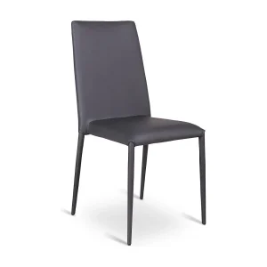 Cleo Chaise en éco-cuir gris foncé 4 pcs Cleo Chaise en éco-cuir gris foncé 4 pcs