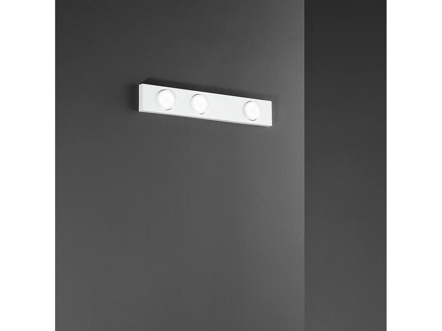 Button - LED plafondlamp 3xGX53 max 15W, Rechthoekig 60x10 cm, Gelakt metaal, IP20 - Perenz - Wit