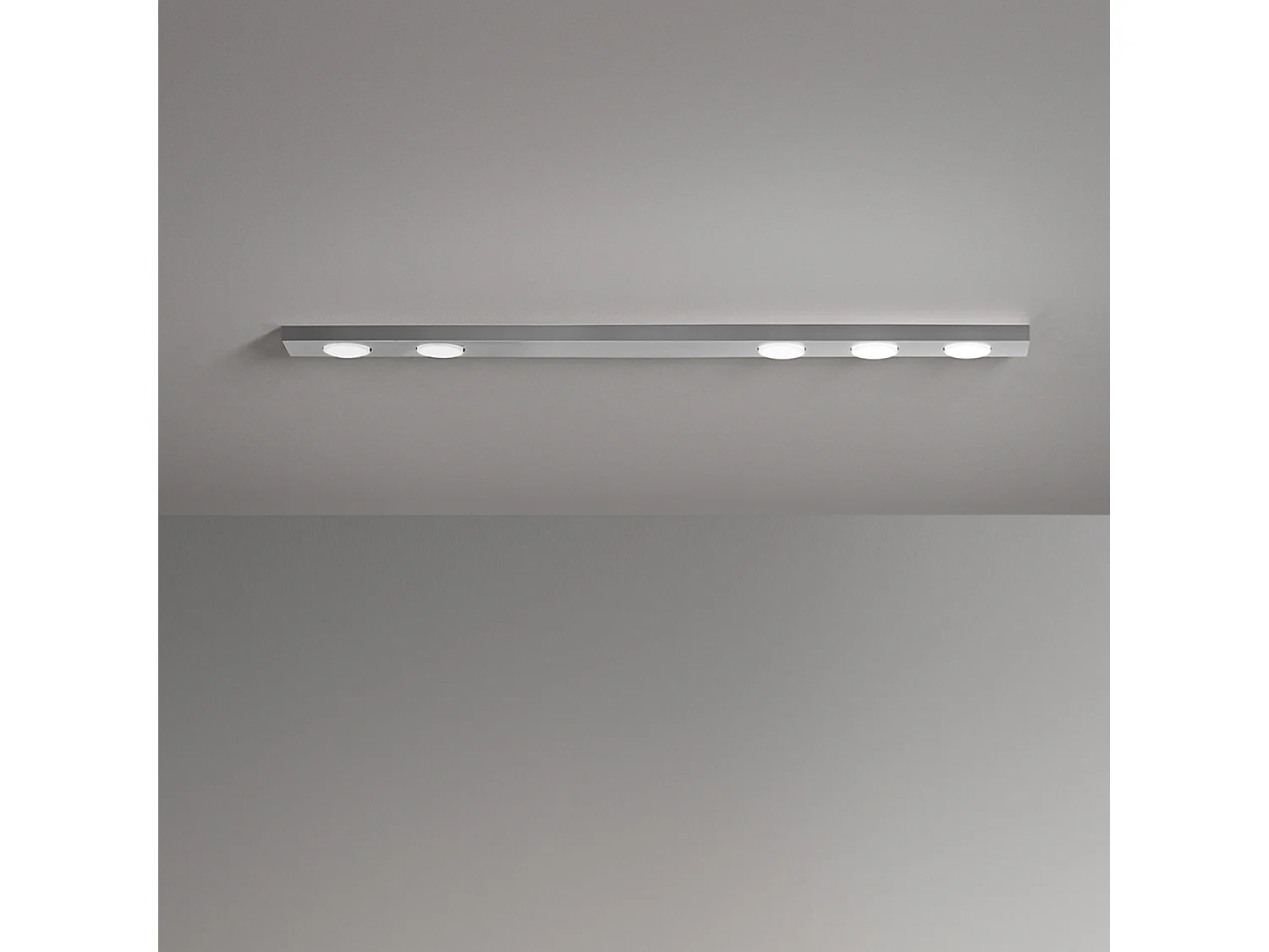Button - LED plafondlamp 5xGX53 max 15W, Rechthoekig 120x10 cm, Gelakt metaal, IP20 - Perenz - Aluminium