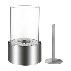 Cheminée bio de table au bioéthanol MARSIGLIA Silver D16 x H27 interne externe