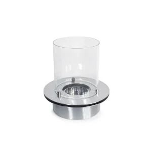 Brûleur rond avec verre pour cheminée au bioéthanol, biocheminée en acier inoxydable 3 lt d.35 Brûleur rond avec verre pour cheminée au bioéthanol, biocheminée en acier inoxydable 3 lt d.35
