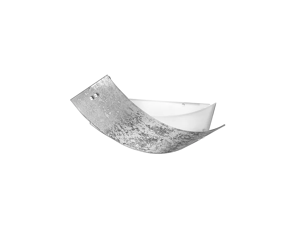 Camilla - Plafonnier argenté 2XE27 max 2X70W IP20 - Applique moderne avec diffuseur en verre argenté et cadre blanc 63,5x39cm