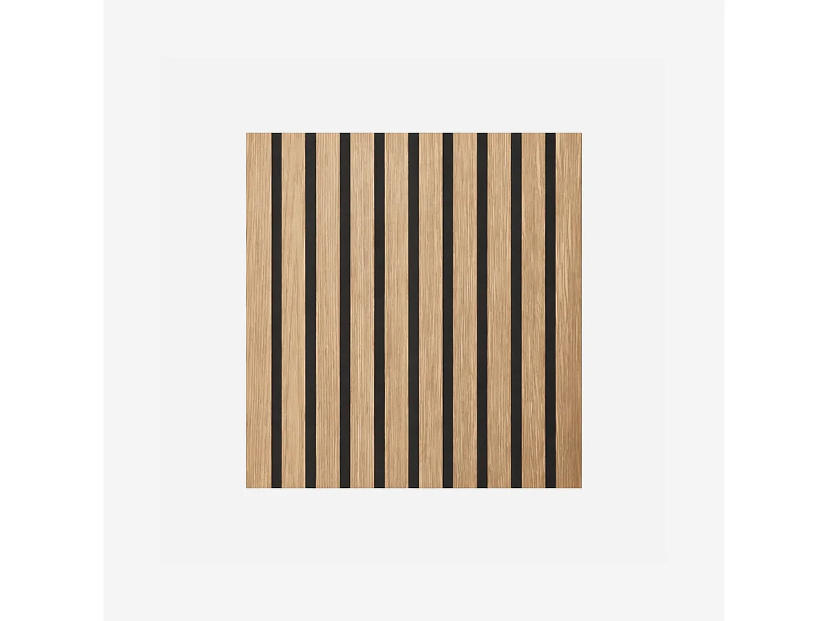 Decoratief houten lattenpaneel, MDF-latten en PET-vilt, set van 12 stuks, 60x60 cm, geluidsabsorberende wandbekleding, eikenhout.