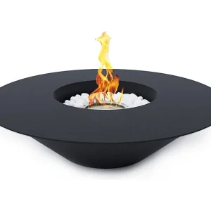 Cheminée au bioéthanol brasero de jardin rond pour extérieur SANTORINI Noir d.60 Cheminée au bioéthanol brasero de jardin rond pour extérieur SANTORINI Noir d.60