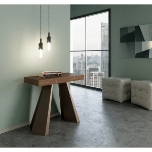 Console extensible 90×40/190 cm Diamante Petit Sapin Teinté Structure Ours