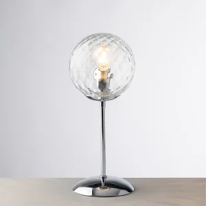 Demetra Lampe de table en fer chromé poli 1 lumière H.32 d.13 BL279-LT-CR