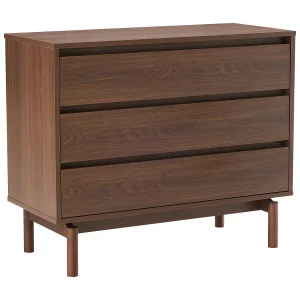 Donkere houten commode 3 lades SARAH Donkere houten commode 3 lades SARAH