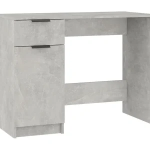 Bureau 100x50x75 cm bewerkt hout betongrijs Bureau 100x50x75 cm bewerkt hout betongrijs
