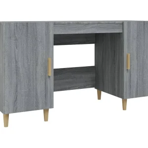 Bureau 140x50x75 cm bewerkt hout grijs sonoma eikenkleurig