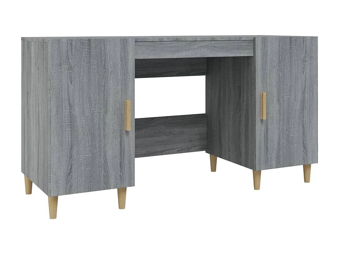 Bureau 140x50x75 cm bewerkt hout grijs sonoma eikenkleurig
