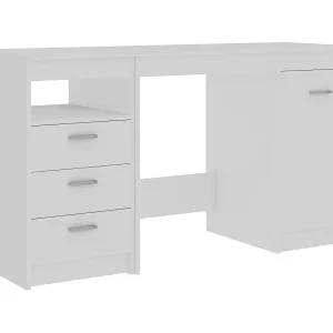 Bureau 140x50x76 cm bewerkt hout wit Bureau 140x50x76 cm bewerkt hout wit
