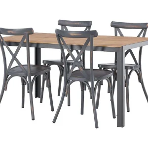 Break tuinmeubelset tafel 90x150cm naturel, 4 stoelen Peking donkergrijs. Break tuinmeubelset tafel 90x150cm naturel, 4 stoelen Peking donkergrijs.