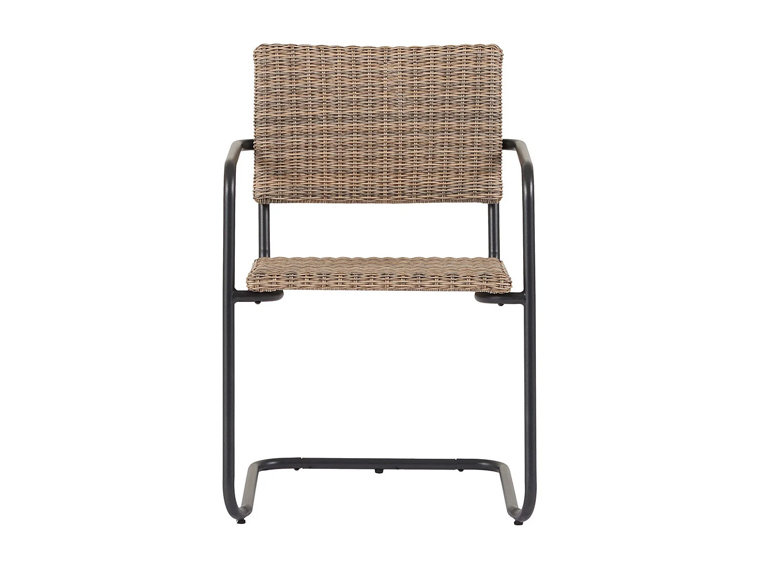 Camille tuinstoel polyrattan zwart, natuur.