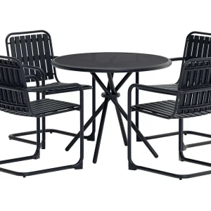 Chios tuinmeubelset tafel 90x90cm 4 stoelen zwart. Chios tuinmeubelset tafel 90x90cm 4 stoelen zwart.