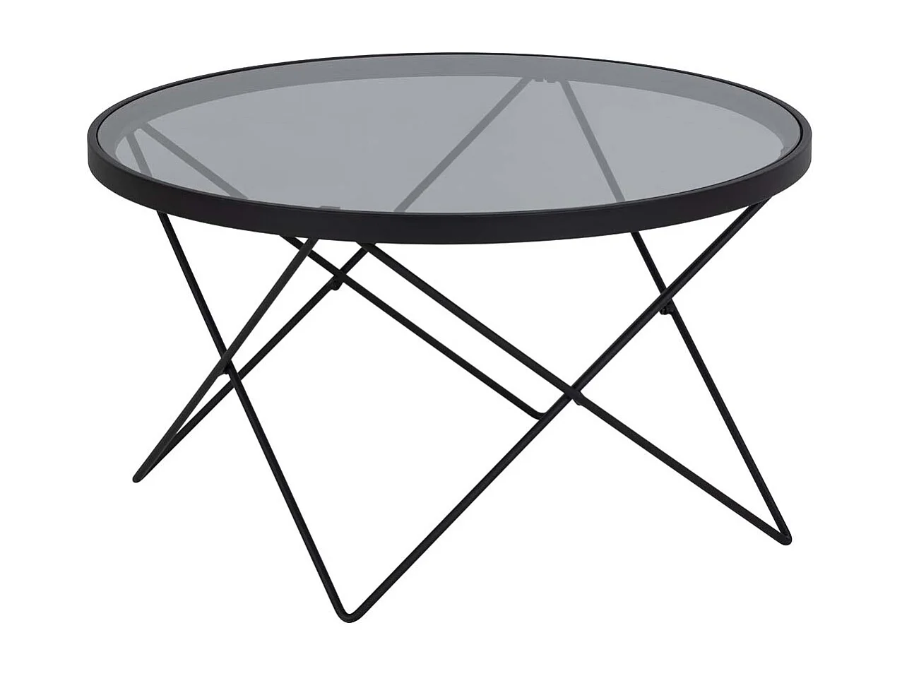 Calomon salontafel glas Ø80cm grijs.